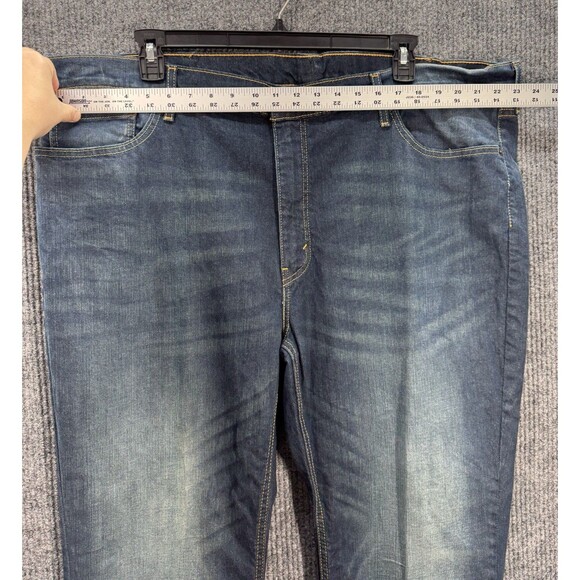 Levis 541 Jeans Mens 48x30 Athletic Taper Fit Midnight Wash Blue Stretch Denim - Picture 8 of 12
